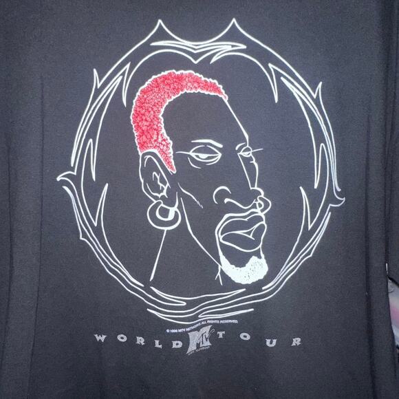 1996 Dennis Rodman MTV World Tour Shirt - XL 25x32 - Picture 2 of 5